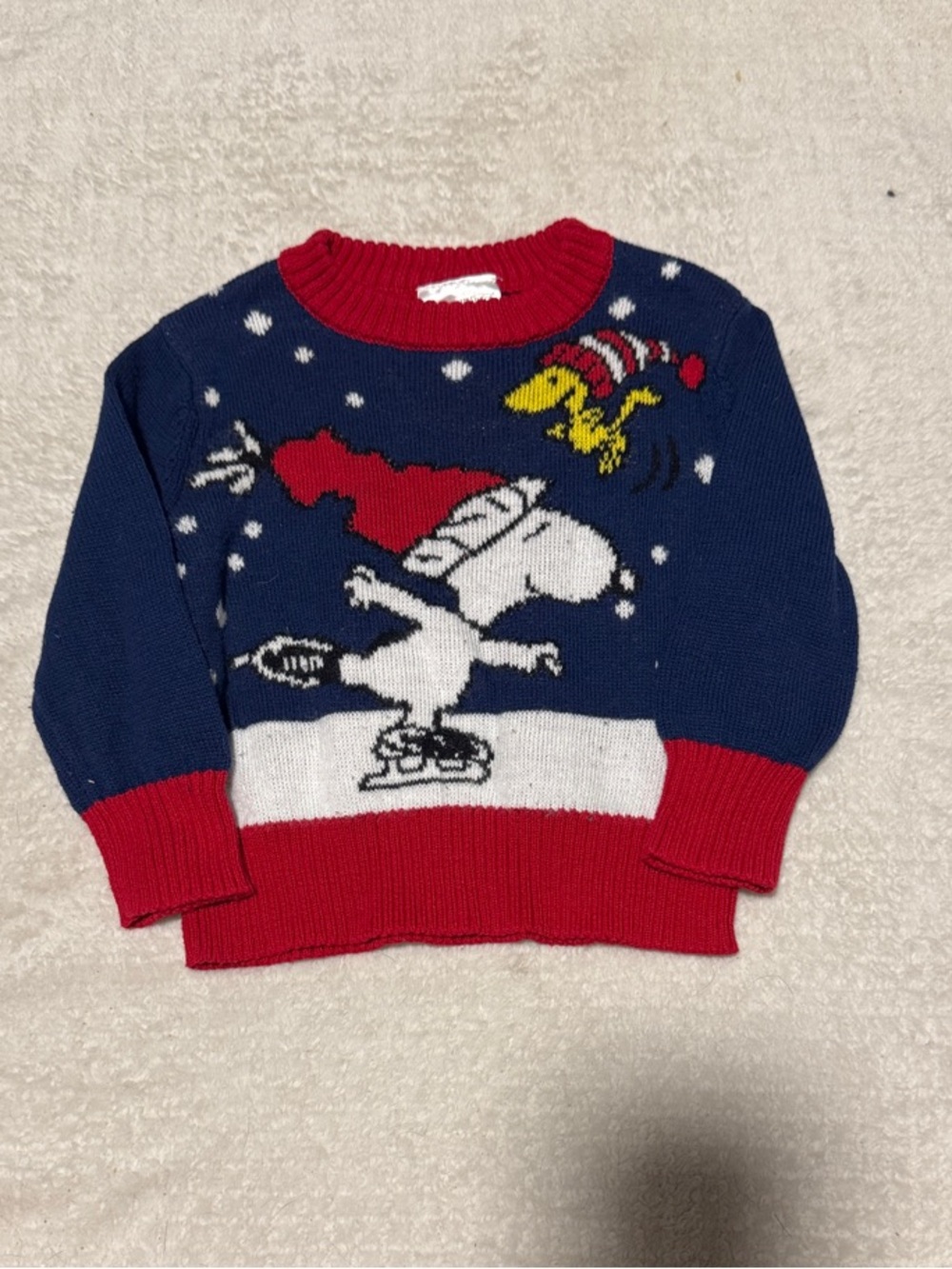 Peanuts Navy and Red Snoopy Knit Top
